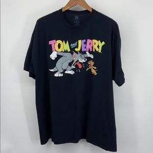 Tom & Jerry 4XL Black T-Shirt 100% Cotton